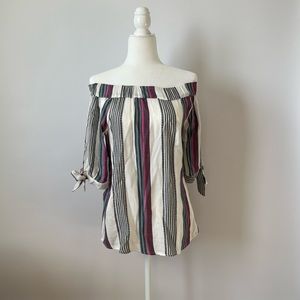 🧡OFF THE SHOULDER STRIPED TOP